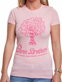 Three Brothers' Women's Vintage Pink Classic V-neck Tee