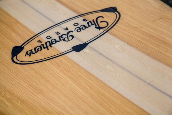 three brothers boards wood paddle boards woodrow detail up close
