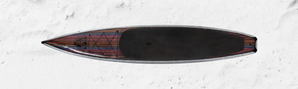 three brothers boards wood paddle boards jimbo in color on the sand