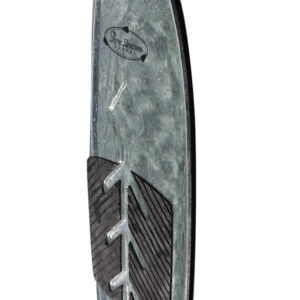 10'3" Clear Paddle Board by Three Brothers Boards resting on clear water, highlighting its sleek design and transparent finish.